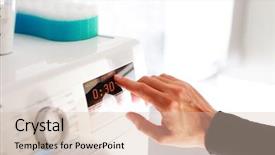  Presentation with hand washing - Amazing presentation design having choosing program for washing machine backdrop and a lemonade colored foreground