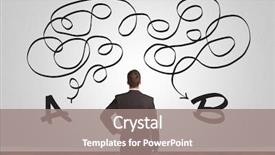  Presentation with octagon two mma fighters standing - Presentation featuring choosing right wrong - businessman looking for connection background and a gray colored foreground