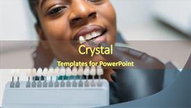  Presentation with dental extractions - Cool new slides with choosing shade of teeth procedure backdrop and a tawny brown colored foreground