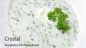  Presentation with cold play - Theme featuring choper - cold soup with vegetables background and a  colored foreground