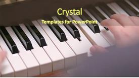  Presentation with chopin - Amazing PPT theme having chopin music - playing piano at home backdrop and a tawny brown colored foreground