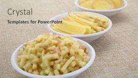  Presentation with root - Presentation featuring chopped-and-shredded-ginger-root background and a lemonade colored foreground