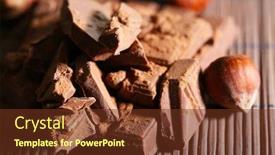  Presentation with bamboo - PPT theme featuring chopped-bar-of-chocolate background and a tawny brown colored foreground