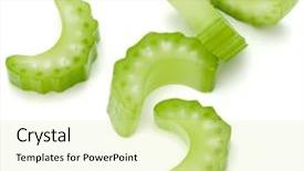  Presentation with process division of cell isolated - Amazing slide set having chopped celery stalk slices isolated backdrop and a soft green colored foreground