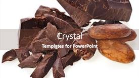  Presentation with cocoa beans - Cool new slide deck with chopped-chocolate-bar-and-cocoa backdrop and a tawny brown colored foreground
