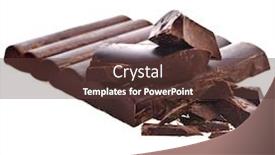  Presentation with white chocolate - Presentation theme consisting of chopped-chocolate-bar-isolated background and a tawny brown colored foreground