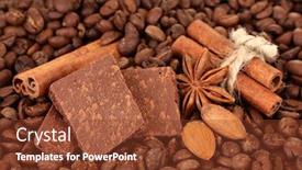  Presentation with cocoa beans - Audience pleasing slide deck consisting of chopped-chocolate-with-cocoa-spices backdrop and a tawny brown colored foreground