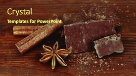  Presentation with cocoa - Colorful slides enhanced with chopped-chocolate-with-cocoa-spices backdrop and a tawny brown colored foreground