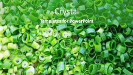  Presentation with green - Audience pleasing slide set consisting of chopped-green-onions-or-leeks backdrop and a shamrock green colored foreground