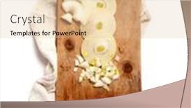  Presentation with wooden boat at sea edge - Slides consisting of chopped-onion-rings background and a lemonade colored foreground