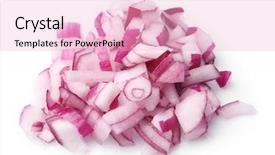  Presentation with red onion - Theme having chopped red onion isolated background and a lemonade colored foreground