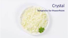  Presentation with white marble plate marble - Beautiful PPT theme featuring chopping - plate of chopped raw onion backdrop and a  colored foreground