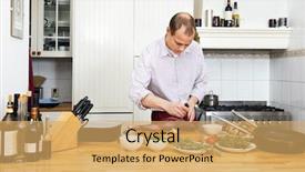  Presentation with cutting board - Amazing presentation theme having chopping board at kitchen counter backdrop and a yellow colored foreground