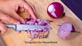  Presentation with red onion - Amazing slide deck having chopping red onion backdrop and a coral colored foreground