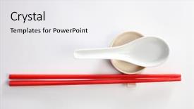  Presentation with chopstick - Beautiful presentation featuring chopstick resting on a round backdrop and a white colored foreground