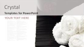  Presentation with lucky bamboo - Slide set with chopsticks and a lucky bamboo plant - oriental style table serving concept background and a light gray colored foreground