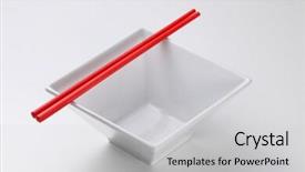  Presentation with chopsticks - Amazing presentation having chopsticks resting on a square backdrop and a light gray colored foreground