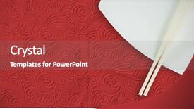  Presentation with chopsticks - Presentation design having chopsticks with tissue over white background and a gray colored foreground