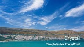  Presentation with cyclades - Colorful slide deck enhanced with chora-town-on-andros-island backdrop and a ocean colored foreground