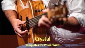  Presentation with stage - Beautiful slides featuring chords - man playing a guitar backdrop and a tawny brown colored foreground