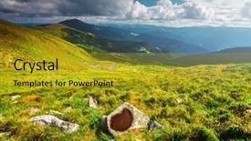  Presentation with mountain - Audience pleasing presentation theme consisting of chorna hora mountain range carpathian backdrop and a  colored foreground