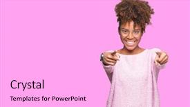  Presentation with fingers - Beautiful presentation design featuring chosen - beautiful young african american woman backdrop and a lavender colored foreground