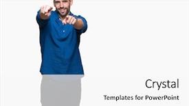  Presentation with fingers - Theme enhanced with chosen - young handsome man over isolated background and a white colored foreground
