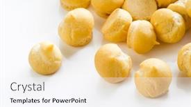  Presentation with pastry cream - Colorful slides enhanced with choux-pastry-garnish-for-cream backdrop and a sky blue colored foreground