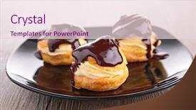  Presentation with pastry cookbook - Slides enhanced with profiteroles - choux pastry background and a lemonade colored foreground
