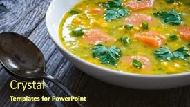  Presentation with fish - Theme enhanced with chowder-american-style-fish-soup background and a wine colored foreground