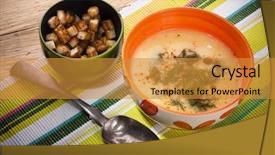  Presentation with traditional - Amazing slide deck having chowder in the painted ceramic backdrop and a  colored foreground