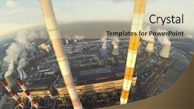  Presentation with power plant - Presentation design consisting of chp - big territory of power plant background and a soft green colored foreground