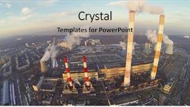  Presentation with power plant - PPT theme with chp - territory of power plant background and a soft green colored foreground