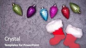  Presentation with new year card - Presentation design consisting of chrismas blue - christmas greeting card noel festive background and a gray colored foreground