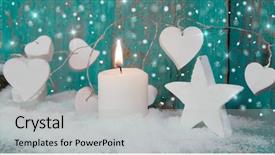  Presentation with candle - Audience pleasing presentation design consisting of decaration with white candle local backdrop and a light gray colored foreground