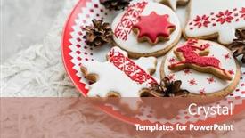  Presentation with cookies - Beautiful presentation theme featuring chrismtas cookies backdrop and a coral colored foreground