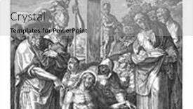  Presentation with christ - Theme enhanced with christ-at-the-foot background and a light gray colored foreground