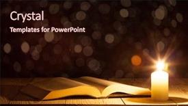  Presentation with candle - Slide deck consisting of christ candles - bible on the table background and a wine colored foreground