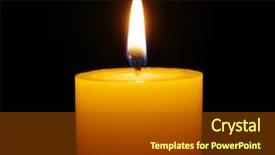  Presentation with candle - PPT theme consisting of christ candles - burning candle isolated on black background and a crimson colored foreground