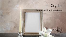  Presentation with crown thorns - PPT layouts having christ candles - photo frame lily crown background and a soft green colored foreground