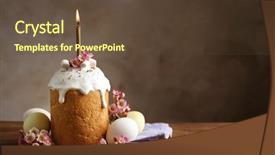  Presentation with christ - Audience pleasing PPT theme consisting of christ candles - wicker plate with easter cake backdrop and a tawny brown colored foreground