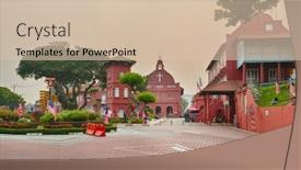  Presentation with malacca - PPT layouts enhanced with christ-church-melaka-at-sunrise background and a soft green colored foreground