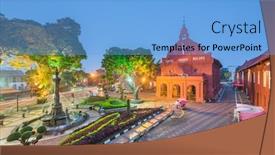  Presentation with malacca - Presentation design with christ-church-melaka-in-malacca background and a light blue colored foreground
