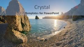  Presentation with sea shore - Presentation theme enhanced with christ-cross-and-high-rock background and a light blue colored foreground