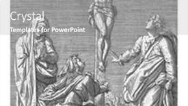  Presentation with magdalene - Beautiful PPT theme featuring christ-on-the-cross backdrop and a gray colored foreground