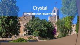  Presentation with knights - Presentation theme featuring christ or convento de cristo background and a teal colored foreground