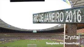  Presentation with rio 2016 - PPT theme featuring christ redeemer - 2016 olympic games rio de background and a tawny brown colored foreground