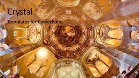  Presentation with byzantine - PPT theme having christ redeemer - ancient byzantine mosaic background and a gold colored foreground