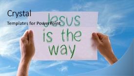  Presentation with jesus christ - Slide set with christ redeemer - jesus is the way card background and a light blue colored foreground