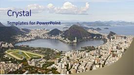  Presentation with brazil - Theme having christ redeemer - rio de janeiro brazil background and a lemonade colored foreground